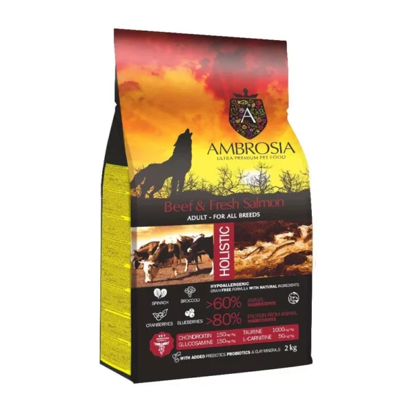 ambrosia wolowina i losos 12kg b