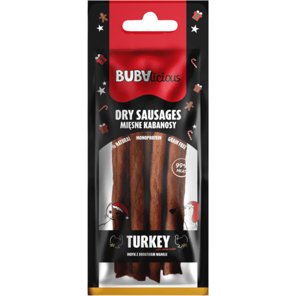 BUBAlicious More Meat XMAS kabanosy 70g indyk z dodatkiem wanilii