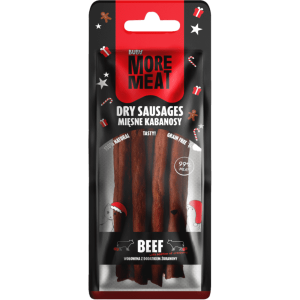 BUBAlicious More Meat XMAS kabanosy 70g wołowina z dodatkiem żurawiny